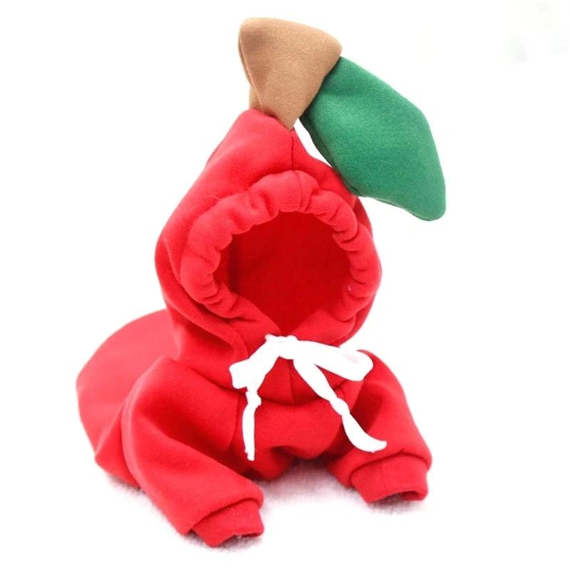 Niedliche Obst-Hundekleidung für kleine Hunde, Kapuzenpullover, warme Fleece-Haustierkleidung, Welpen- und Katzenkostüm, Mantel für französische Chihuahua, Jackenanzug