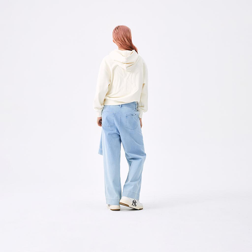 New MLB New York Yankees Basic Collection SS25 Sweatshirt Unisex Ivory 3AHDB0851-50CRS