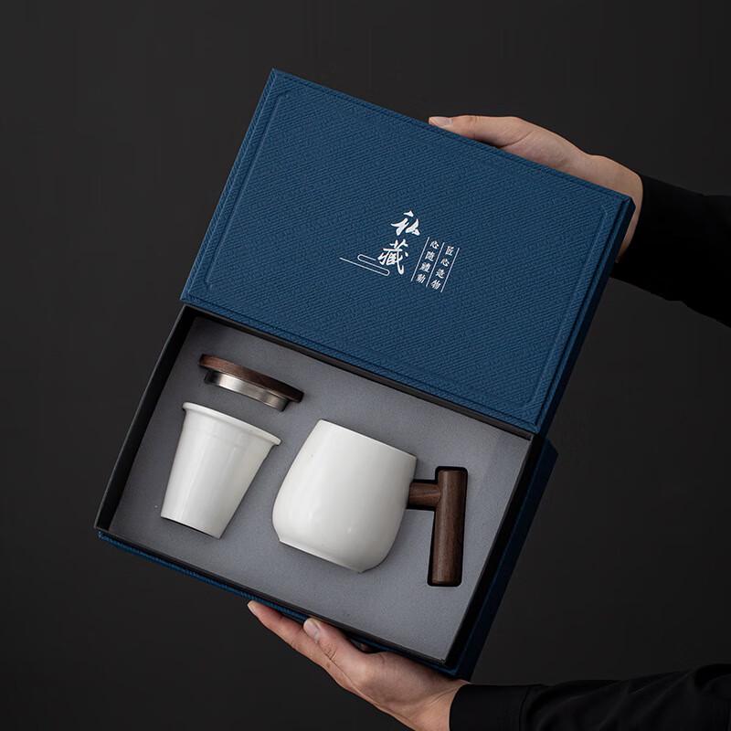 Chaxun Retro Ceramic Tea Set with Wooden Lid