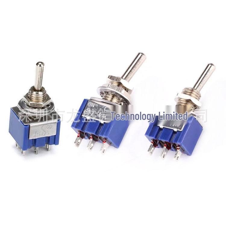 Rocker Switch MTS-102/103/202/203: Single/Double Pole, 3/6 Pins, 2/3 Positions