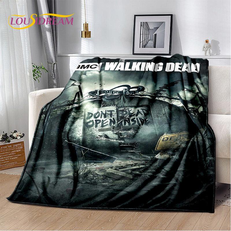 The Walking Dead Korku Yumuşak Peluş Battaniye, Flanel Battaniye Atmak Battaniye Oturma Odası Yatak Odası Yatak Kanepe Piknik Örtüsü Bettdecke