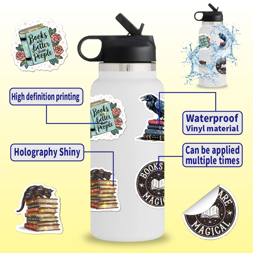 Laser Reading Stickers 50 Stars Shining Water Cup Tablet E-book Coffee Cup Reading Stickers
