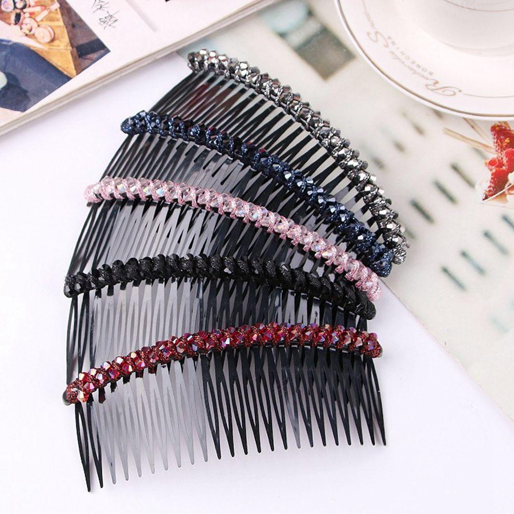 Ponytail Holder Headband Women Hair Comb Girl Bangs Clip Crystal Hair Clips Korean Barrettes