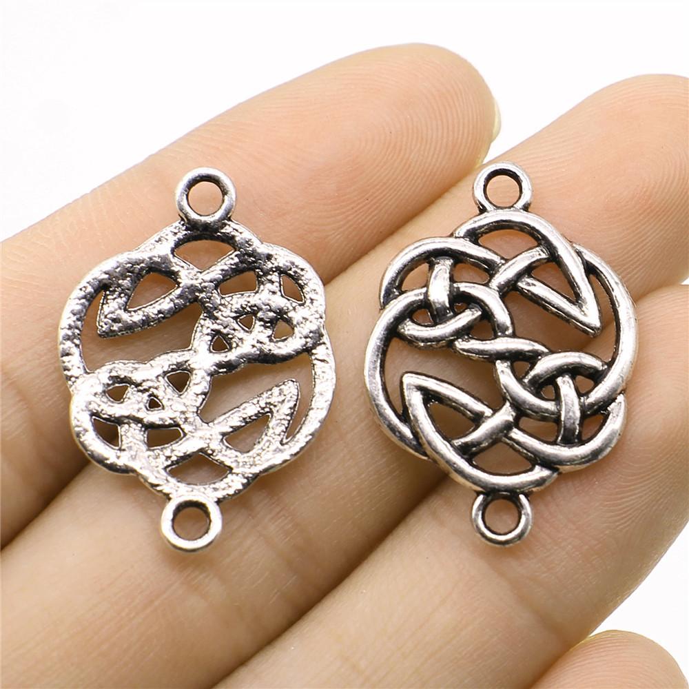 10pcs Vintage Antique Silver Color Connector Charms For Earring Necklace Bracelet Making Jewelry Making Findings