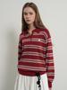 General Idea Multi-Stripe Loose Collar Knit [Red] / Wbe1L05503