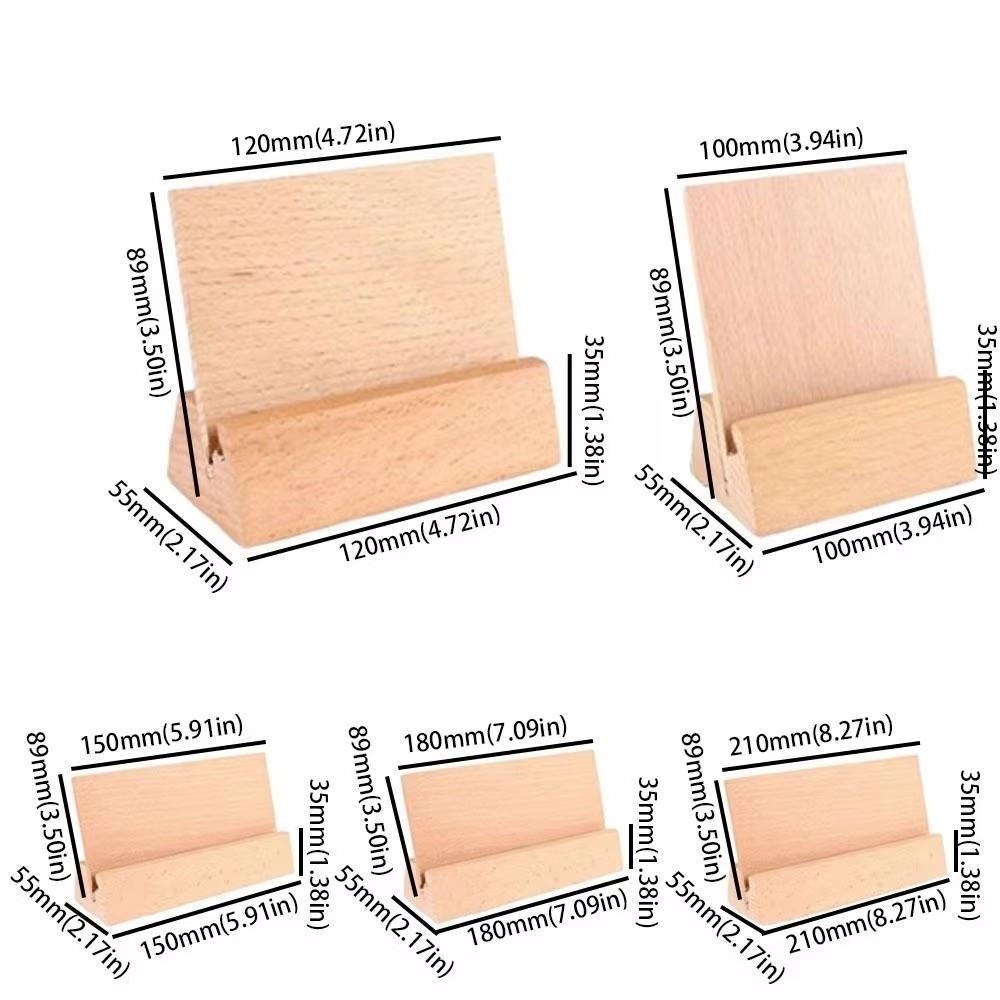 Wooden Wooden Calendar Base with Backboard Photo Card Holder Desk Calendar Stand Table Number