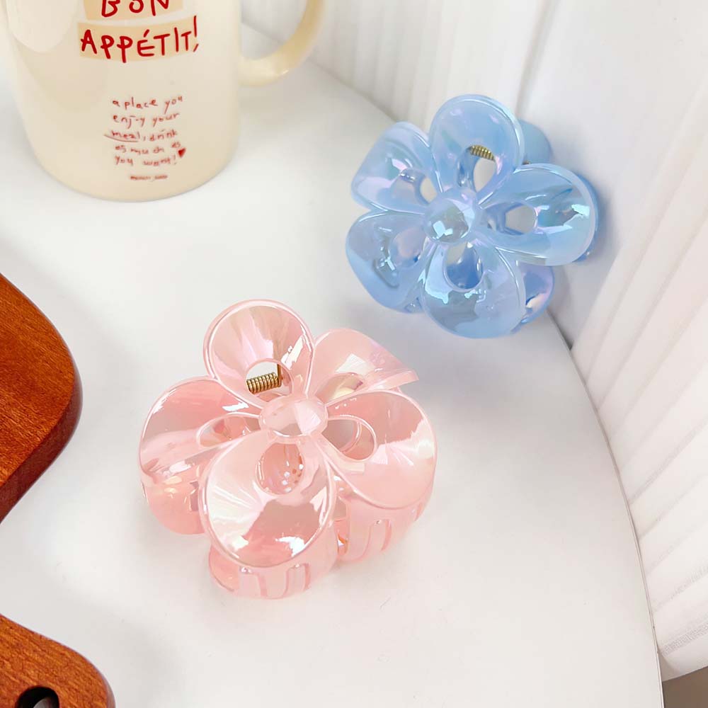 

Korean Style Hollow Shark Clip Laser Egg Flower Hair Clip Creative Flower Hair Claw Beach