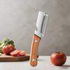 Premium Vegetable Peeler with Wooden Handle and Bottle Opener 2-in-1 Stainless Steel Kitchen Tool for Fruit Apple Potato Pumpkin
