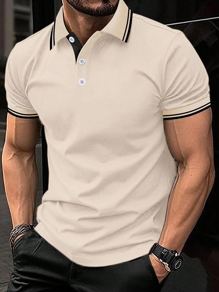 Men's Short Sleeve Polo Shirt With Contrast Edge