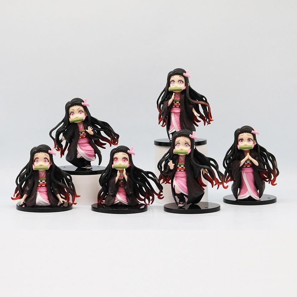 6Styles  Anime Peripheral Qversion  Figurine Kamado Nezuko Cute Style Plaything Figurine Ornament Surprise Present Box