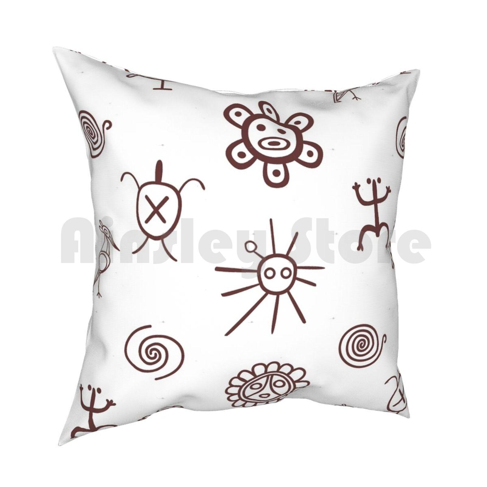 Set Of Taino Puerto Rico Brown Pillow Case Printed Home Soft DIY Pillow Cover Puerto Rico Taino Taino Puerto Rico Tainos 30x30cm 12x12in