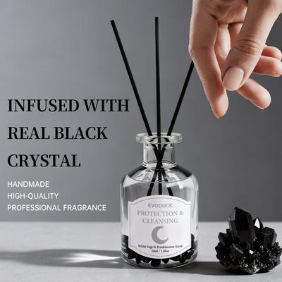 50ml Aromatherapy Essential Oil Flameless White Sage Oil With Reed Diffuser Stick Home Room Air Freshener Decor