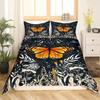 Death Moth Duvet Cover Set King Queen Full Twin Size Galaxy Sun and Moon Polyester Comforter Cover Boho Gothic Skull Bedding Set