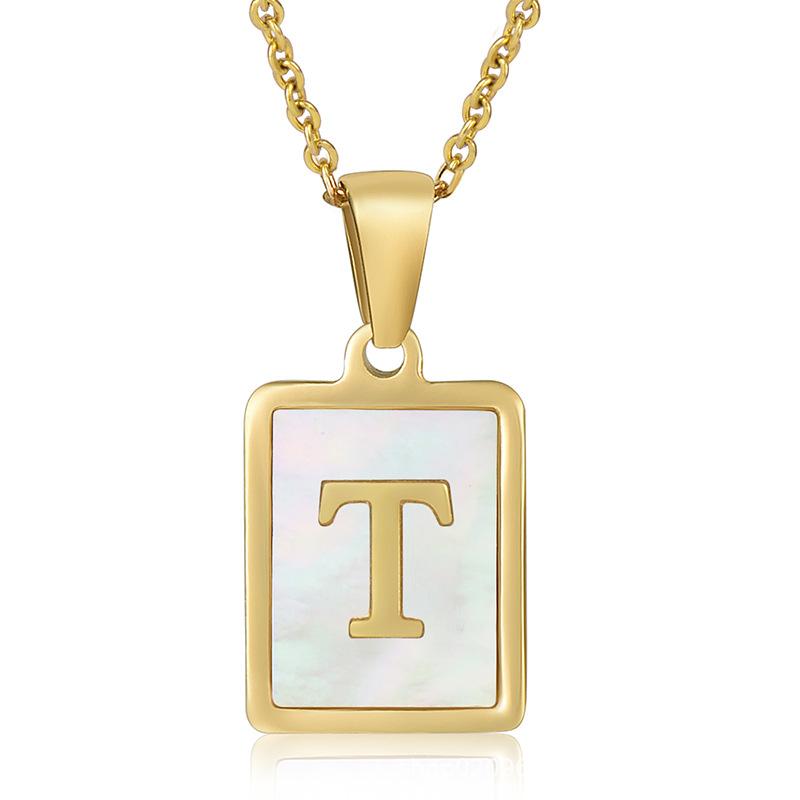 2026 Three-dimensional Shell Letter Necklace Women's 26 Letter Pendant Non-fading Jewelry