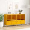 VidaXL Mustard Yellow Buffet 135x39x73.5 Cm Cold-Rolled Steel, Storage Cabinet, Kitchen Storage Furniture, 3307164