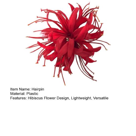 1/2/3Pcs Girl Hairpin Tassel Hair Accessory with Flowing Metal Chain Hibiscus Flower Design Lightweight Handmade Hair Clips