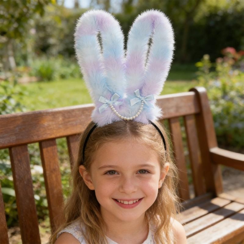 Rabbits Ears Hairband Photo Props Easter Hair Hoop Hairband Party Headpiece Fun Headbands for Music Festival