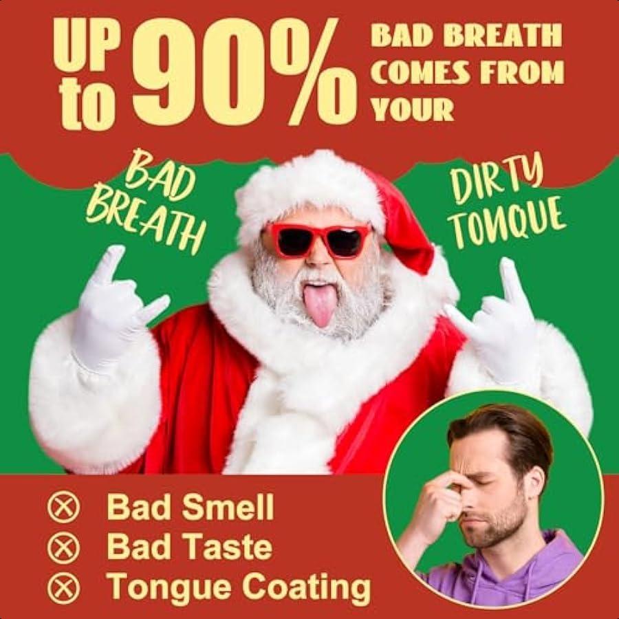 

12 штук скребков для языка для взрослых, рождественские подарки для мужчин и женщин, подарки, очиститель языка с коробкой Санты, подарки на Рождество United States