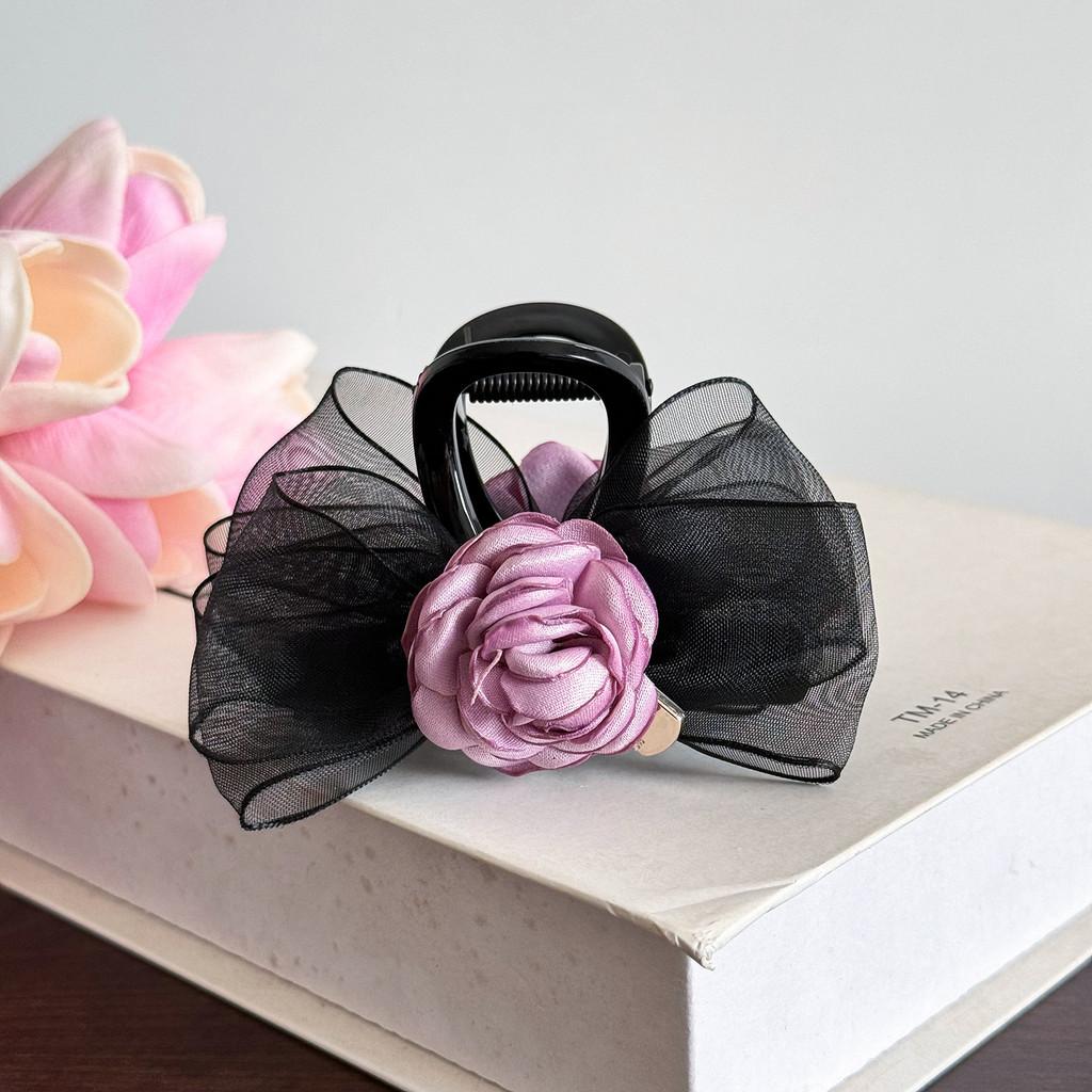 Elegant Rose Hair Clip In Mixed Material For Stylish Women Perfect For Spring 2024 Fashion