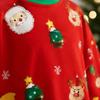 Long Sleeve Family Matching Pyjamas Printed Top+Pants Red Couple Christmas Outfit  Adult Kids