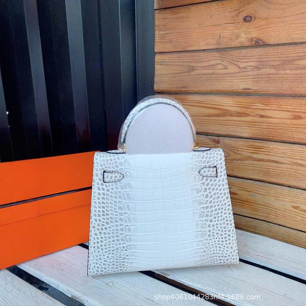 Himalayan second generation 25cm genuine leather crocodile pattern handbag fashion shoulder messenger bag women