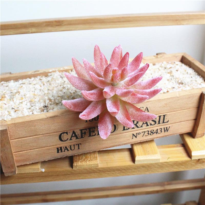 1 Pc Artificial Simulation Flower Head Mini Flocked Lotus Succulent Plant DIY Landscape Home Garden Decoration