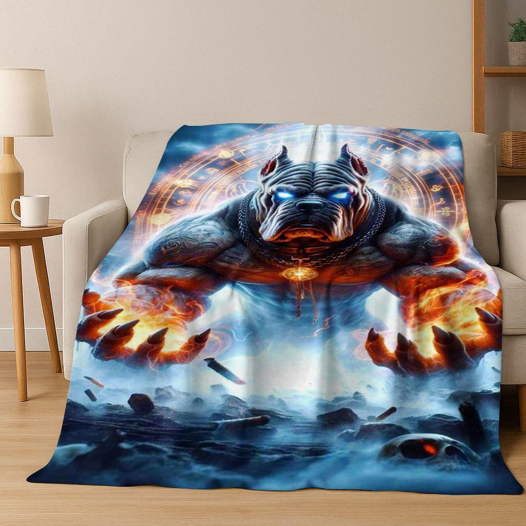2026 New French Bulldogs Pit Bull Dogs Flannel Blanket,Cozy Soft Throw Blanket for Home Bedroom Bed Sofa Picnic Cover Kids Gift