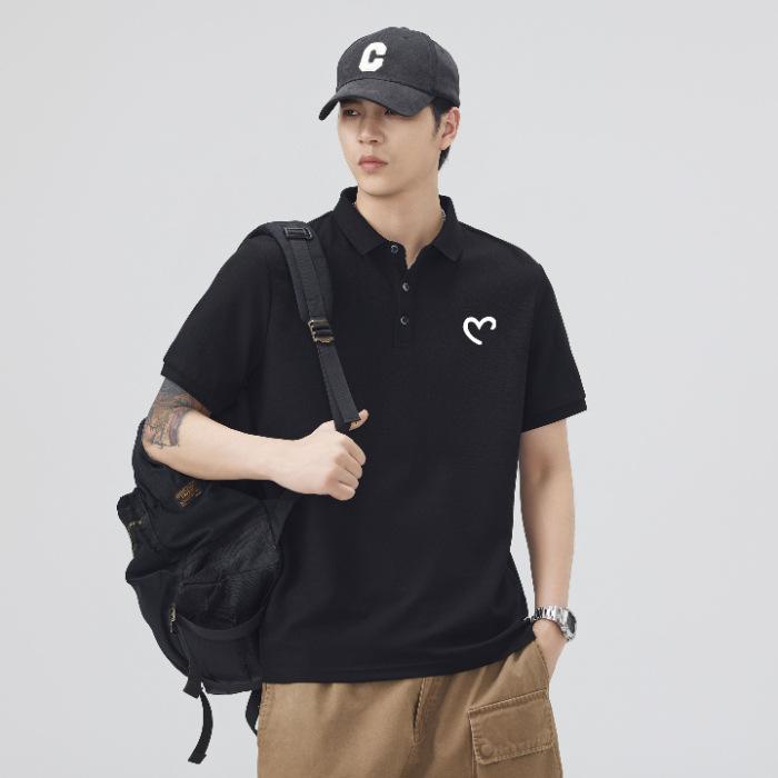 Summer Thin Three-dimensional Silicone Printed Short-sleeved POLO Shirt Men's T-shirt Top