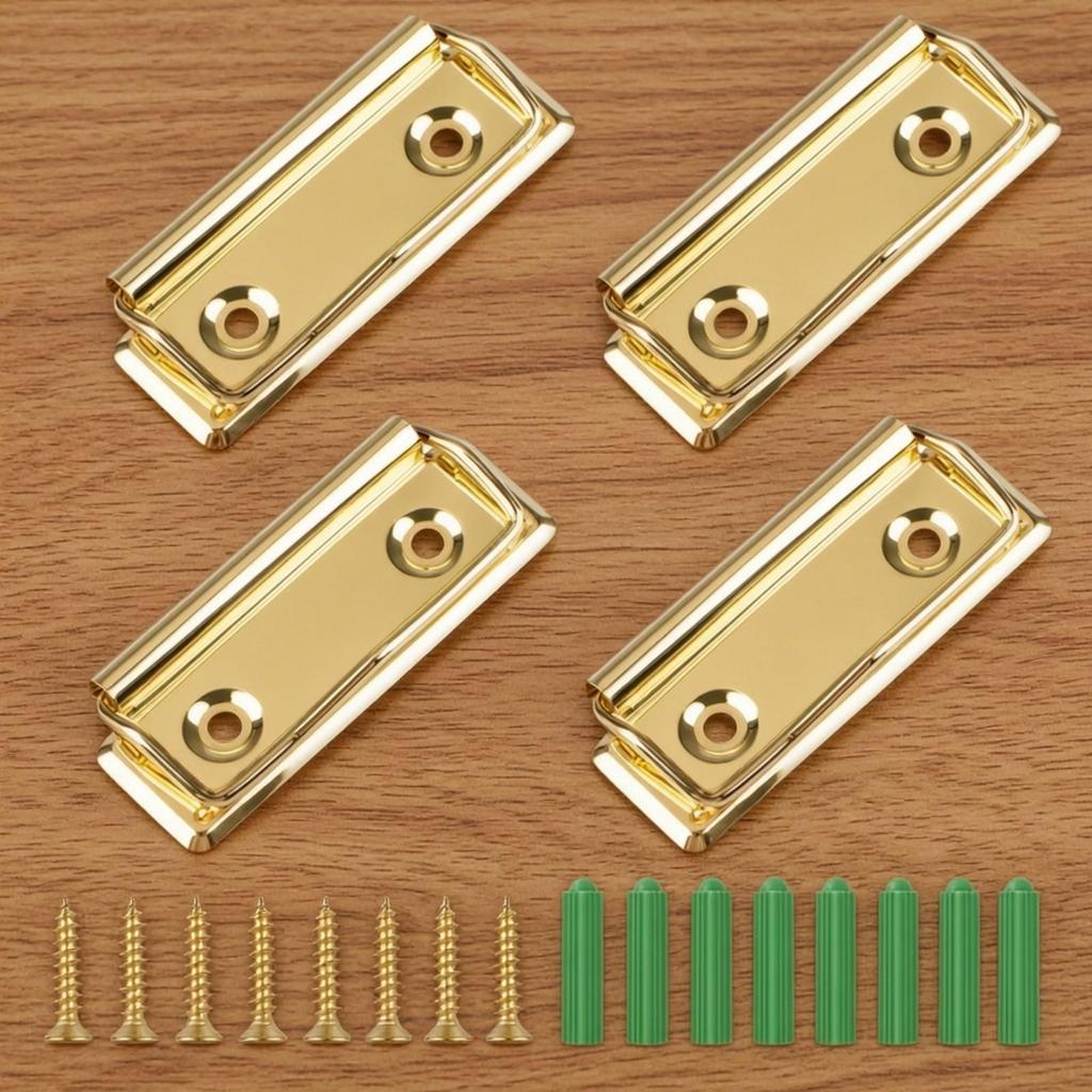 4 Pieces Wall Clip with Screws and Anchors Spring Loaded Tapestry Clamp Metal