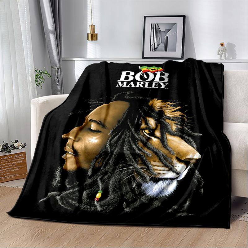 Bob Marley Music Throws Blanket for Kid Couch Sofa Travel Home Hiking Picnic Bed Beding Super Soft Flannel Blanket Birthday Gift