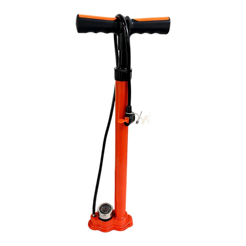 All-Steel Manual Inflatable Air Pump with Gauge and T-Handle for Bicycle and Outdoor Use