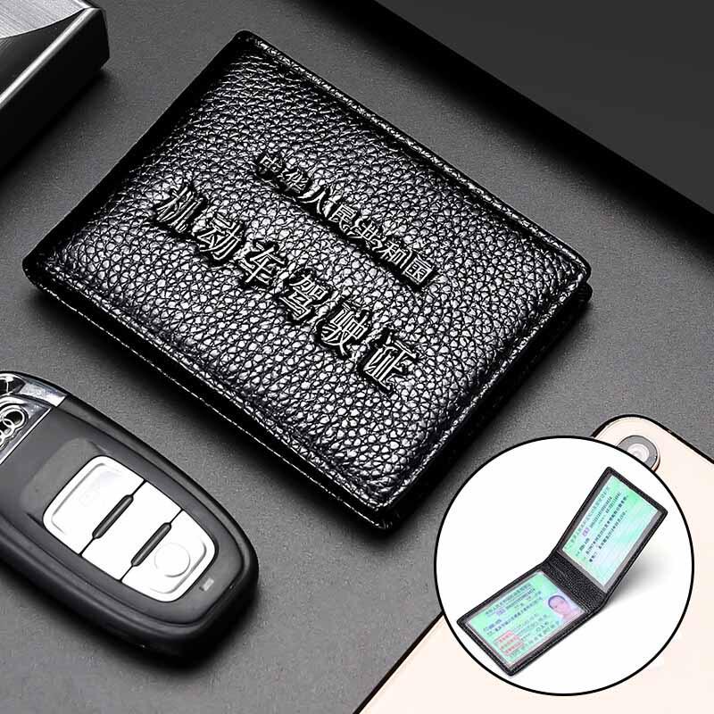 JEVI Top-Grain Leather Driver's License Holder