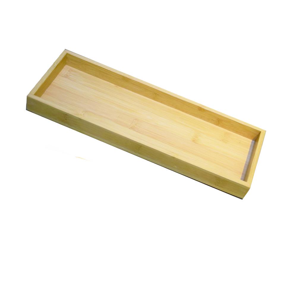 Japanese Bamboo Wood Tea Tray and Candy Dish Coaster, Rectangular Desktop Water Cup Holder