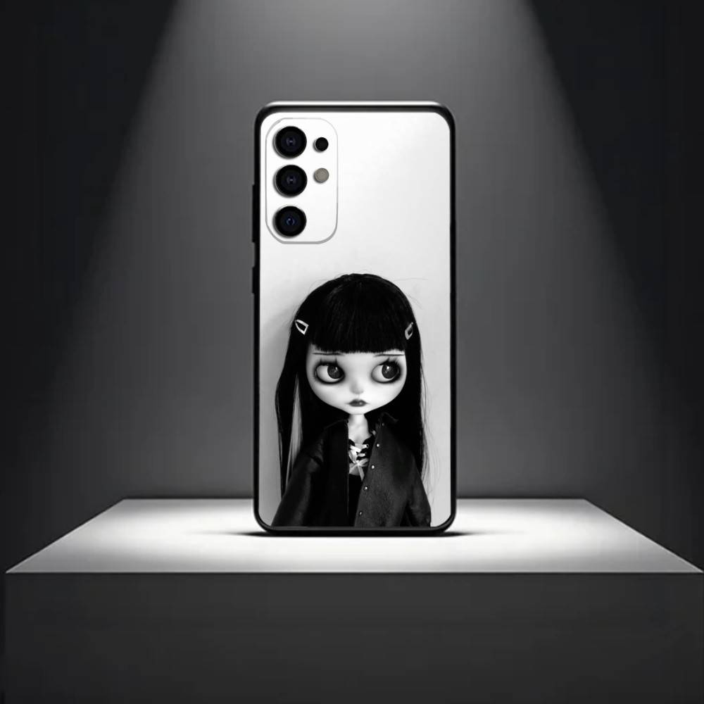 D-Dark-style Doll Phone Case For Samsung S 25,24,23,22,30,21,10,9,Ultra,Plus,Lite,FE,4,5 G Soft Black Case