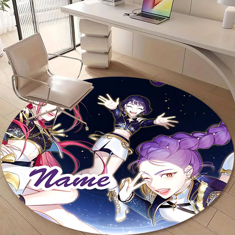 Personalized K-KPop Demon Hunters Round Chair Office Rug - Perfect for Mat, Office Chair & More - Ideal Gift for Birthdays and Holidays