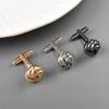 1 Pair Cufflinks Polished Smooth Surface Twist Shape Men Suit Shirt Cufflinks Tuxedo Shirt Accessories Business Evening Party Wear