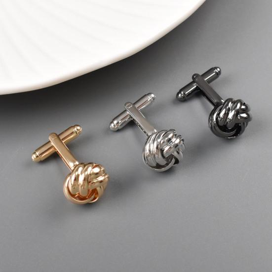 1 Pair Cufflinks Polished Smooth Surface Twist Shape Men Suit Shirt Cufflinks Tuxedo Shirt Accessories Business Evening Party Wear