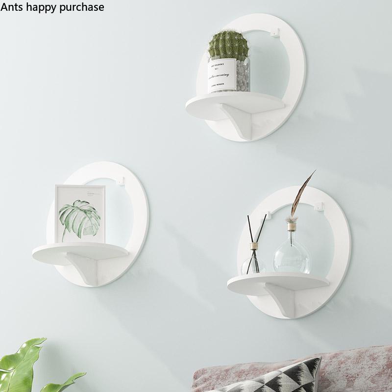 Drewniana płyta plastikowa Stojak ścienny do przechowywania Bez dziurkowania Półka nocna Wisząca przegroda ścienna Stojak na kwiaty Półki domowe Dekoracyjna rama