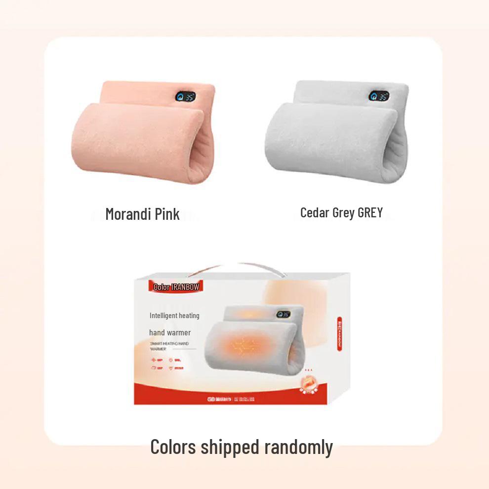 Iridescent Rechargeable Hand Warmer: Adjustable Temperature, Washable Pad, Smart Digital Display.