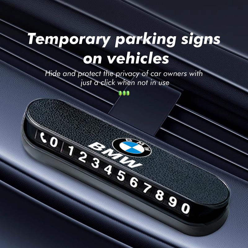 Suede Temporary Car Parking Phone Number Card Plate Park Stop For BMW M 1 3 4 5 6 7 Series M3 M6 F01 F02E34 E36 E70 F10 X6 X1 Mkcp79