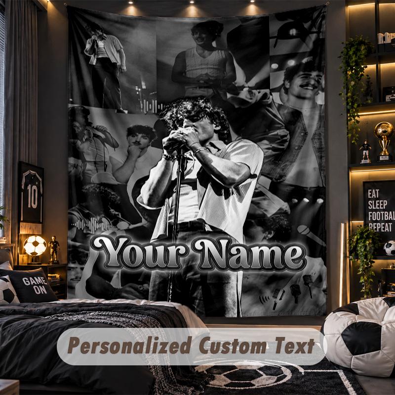 Personalized Wall Tapestry,Benson Boone Custom Printed Name, Fabric Wall Art For Indoor Room Backdrop