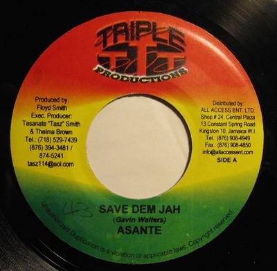 7inch Record ASANTE AMEN - Save Dem Jah NONE Triple T Produc Jamaica Reggae, Ska & Dub Used