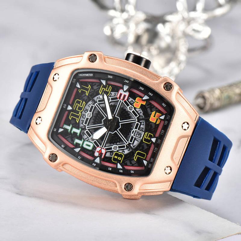 Cross-border Foreign Trade Men's Watch Men's Luminous Quartz Watch Personalized Internet Celebrity J Wine Barrel Fashion Watch