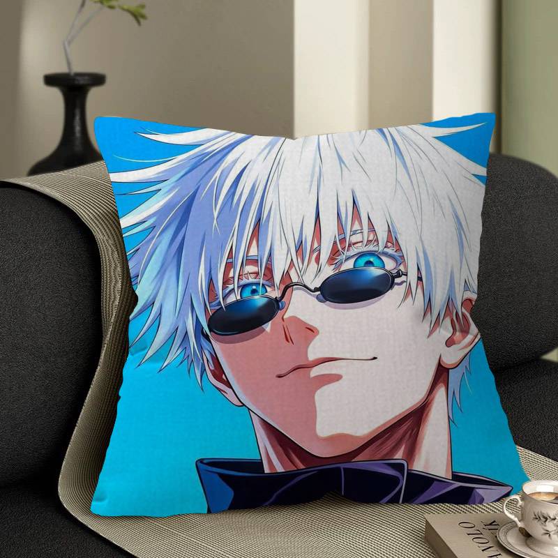Jujutsu Kaisen Satoru Gojo Cushion Cover Polyester Sofa Cushions Decorative Throw Pillows Home Decoration Pillowcover