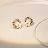 Summer Fresh Flower Rhinestone Stud Earrings: Cute, Exquisite, Versatile Diamond Wreath Design