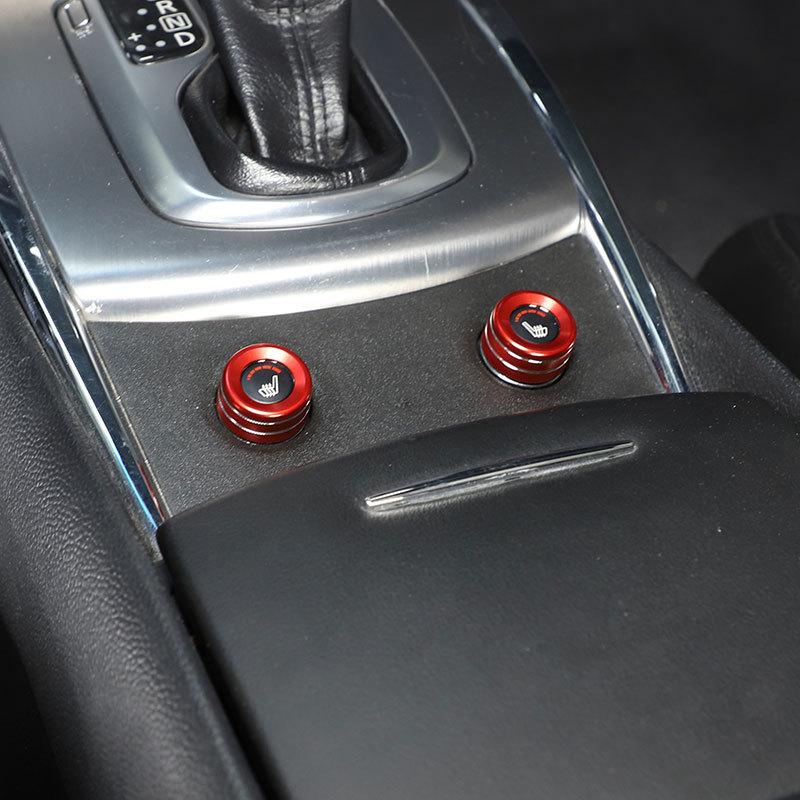 For Infiniti G25 G27 G37 2007-2013 Aluminum Alloy Silver Car Seat Heating Knob Ring Cover Trim Sticker Car Accessories
