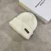 Knitted Wool Hat Children Autumn and Winter Trendy Brand Versatile Sticker Letter Melon Fur Hat Winter Warm Man
