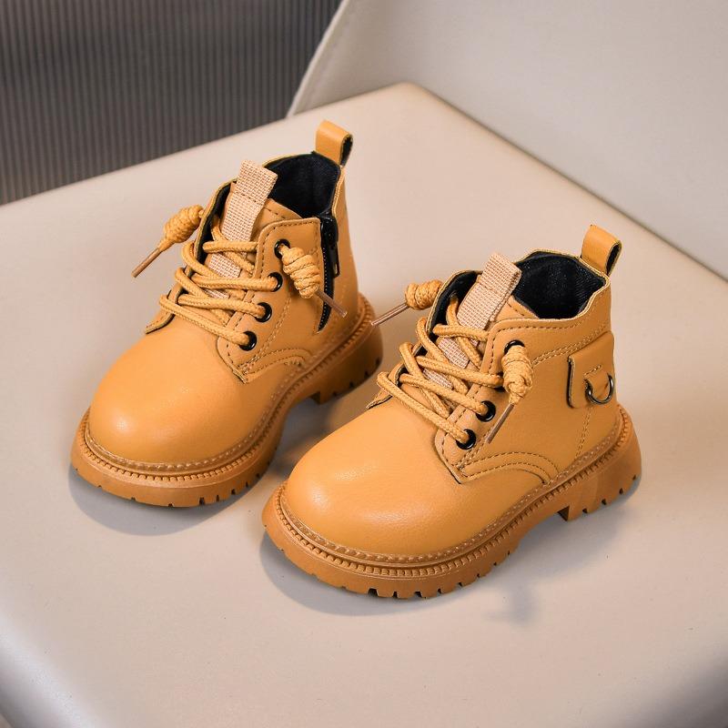 

New Children s Soft-Sole Martin Boots | Stylish Yellow Boots for Boys & Girls, Side-Zipper Boots for Toddlers & Young Kids 30