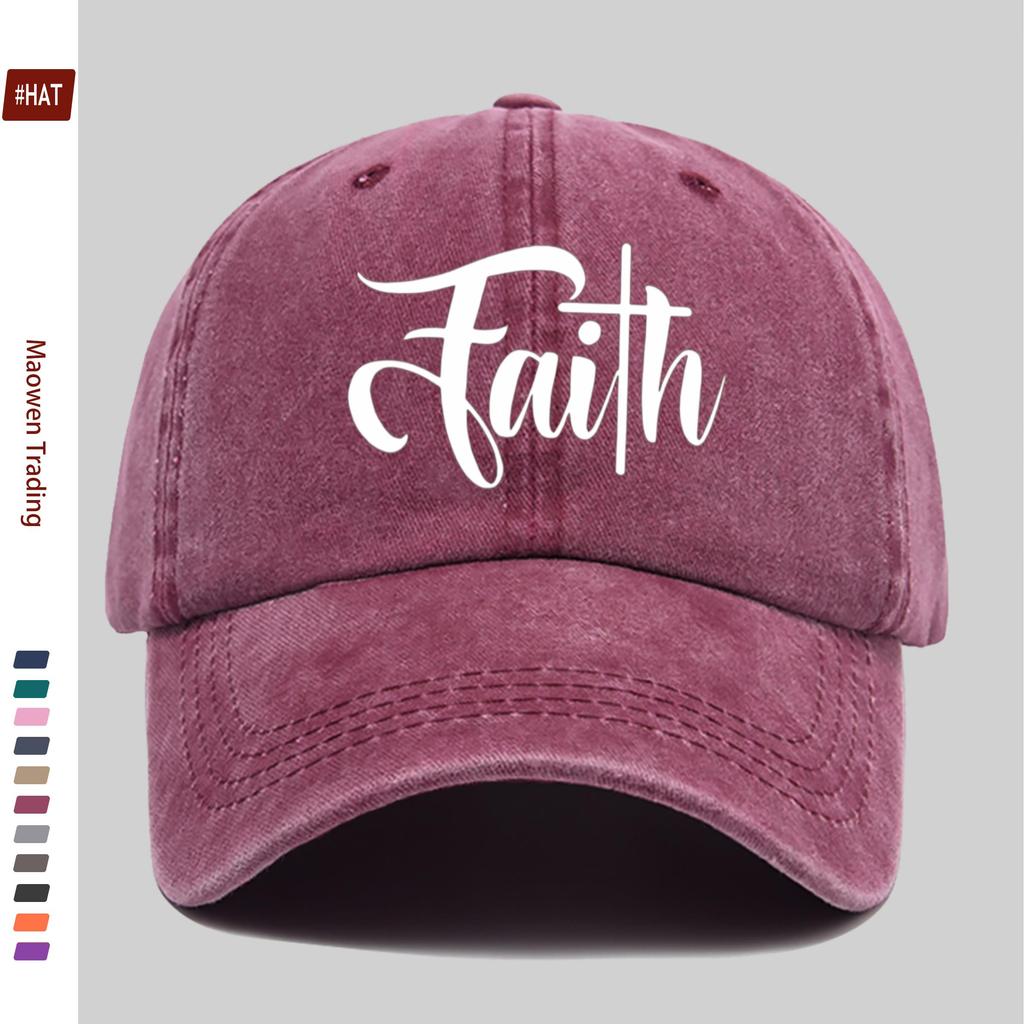 pc Faith Letter Print Baseball Cap Fashionable Trendy Sun Hat Comfortable Lightweight Trucker Hat Adjustable Strap Washabl