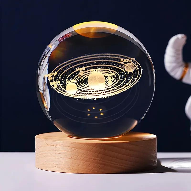 Dárek na Valentýna 2025 3D Růže Křišťálová koule Laserové gravírování Domácí ozdoba Řemesla Stolní dekorace Narozeninový Dárek ke Dni matek